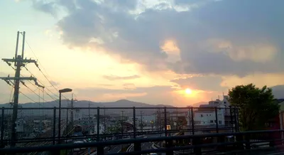 花園黒橋夕焼け