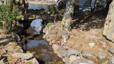 石橋がある庭園