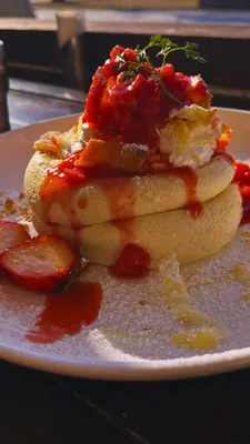 いちごのパンケーキ