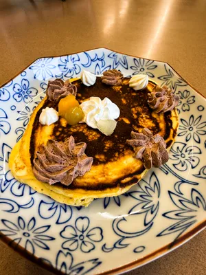 和風デザートの装飾パンケーキ