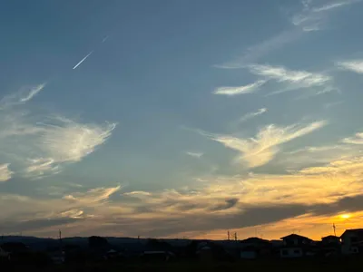 綺麗な青空と夕焼け