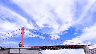 天気快晴の若戸大橋