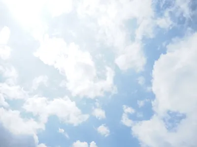 夏空に浮かぶふわふわの白い雲