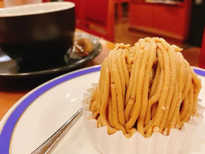 モンブラン.ケーキ.秋.コーヒー.喫茶店