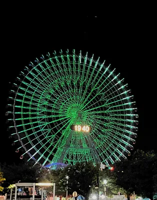 夜の光る観覧車